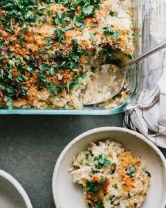 BROCCOLI MUSHROOM ORZO BAKE