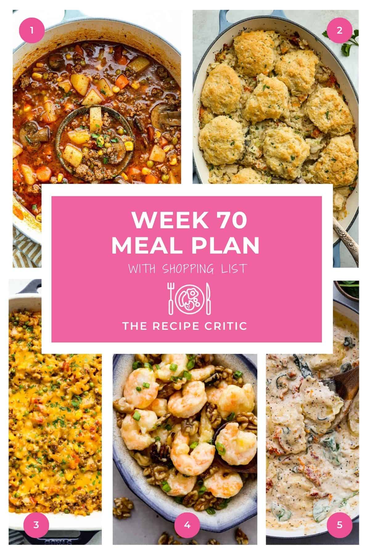 Weekly Meal Plan 70