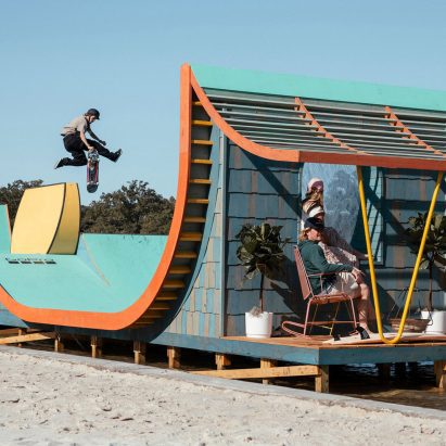 Zenga Bros blend skate ramps and cabins for “rampitecture” in Waco